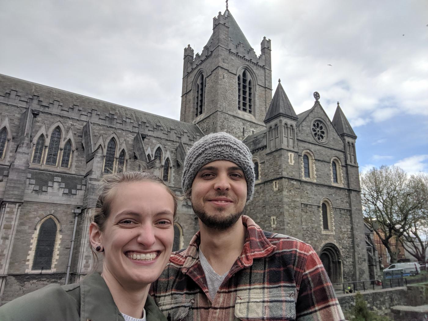 Ashley &amp; Carter at St. Patrick's Cathedral in Ireland.