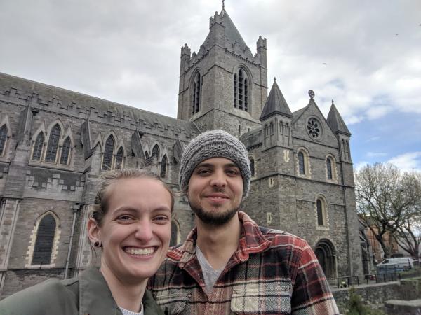 Ashley &amp; Carter at St. Patrick's Cathedral in Ireland.